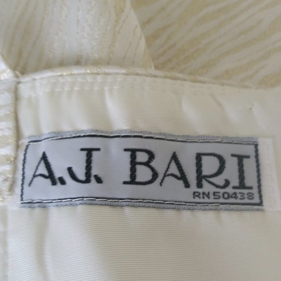 Vtg AJ Bari White Gold Animal Print Cocktail Dress - Picture 4 of 4